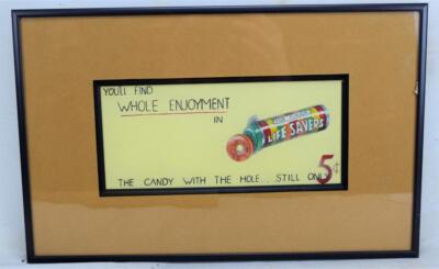 Vintage Life Savers Whole Enjoyment Candy With Hole Framed