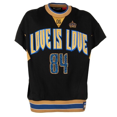 DOLCE & GABBANA OVERSIZE DG King T-Shirt Kristall Krone Stickerei 12271