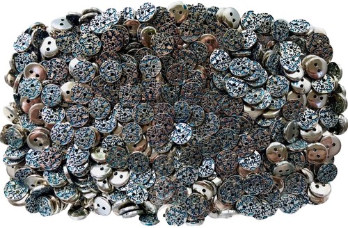 Buttons 12mm 20L Silver & Blue 2 Hole Craft Filigree Plastic Small Button (W616) - Picture 13 of 24