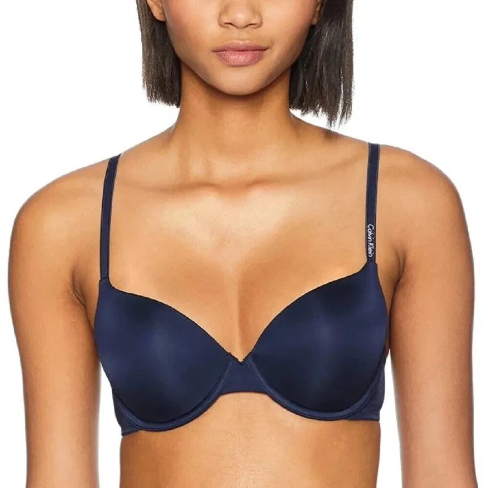 Nwt Calvin Klein Essence Padded T-Shirt Bra Dark Blue Shoreline 32DD - Image 2 of 4