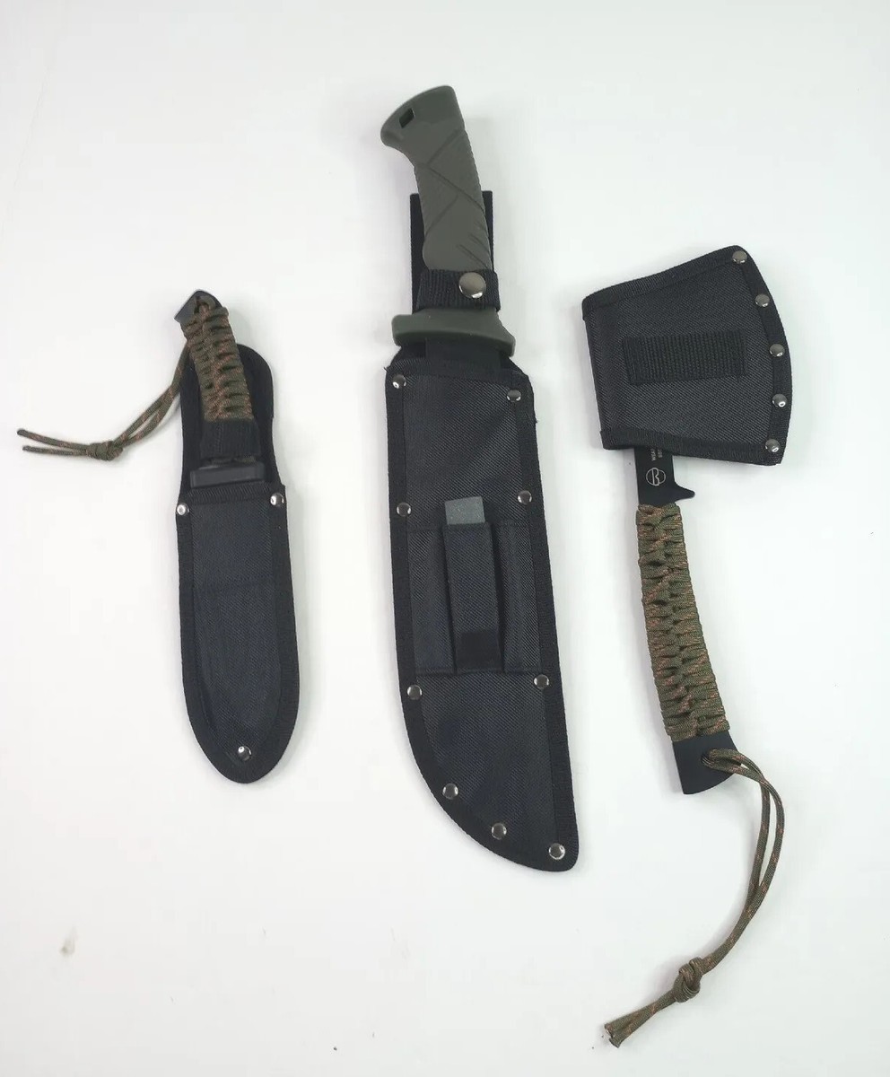 New Ozark Trail Camping Set Machete Axe Knife Combo