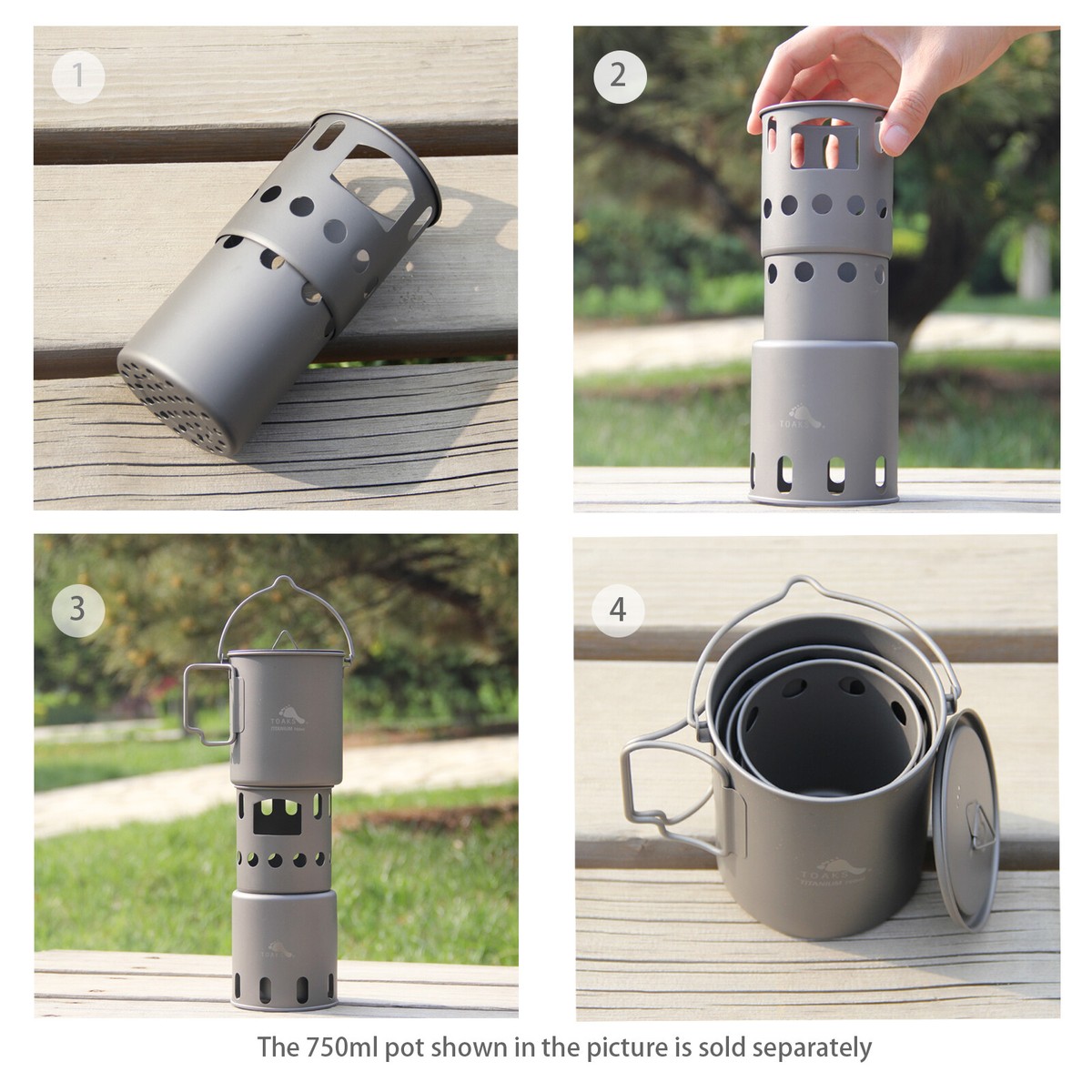 TOAKS Titanium Wood Stove Ultralight Portable Wood Burning Stove | eBay