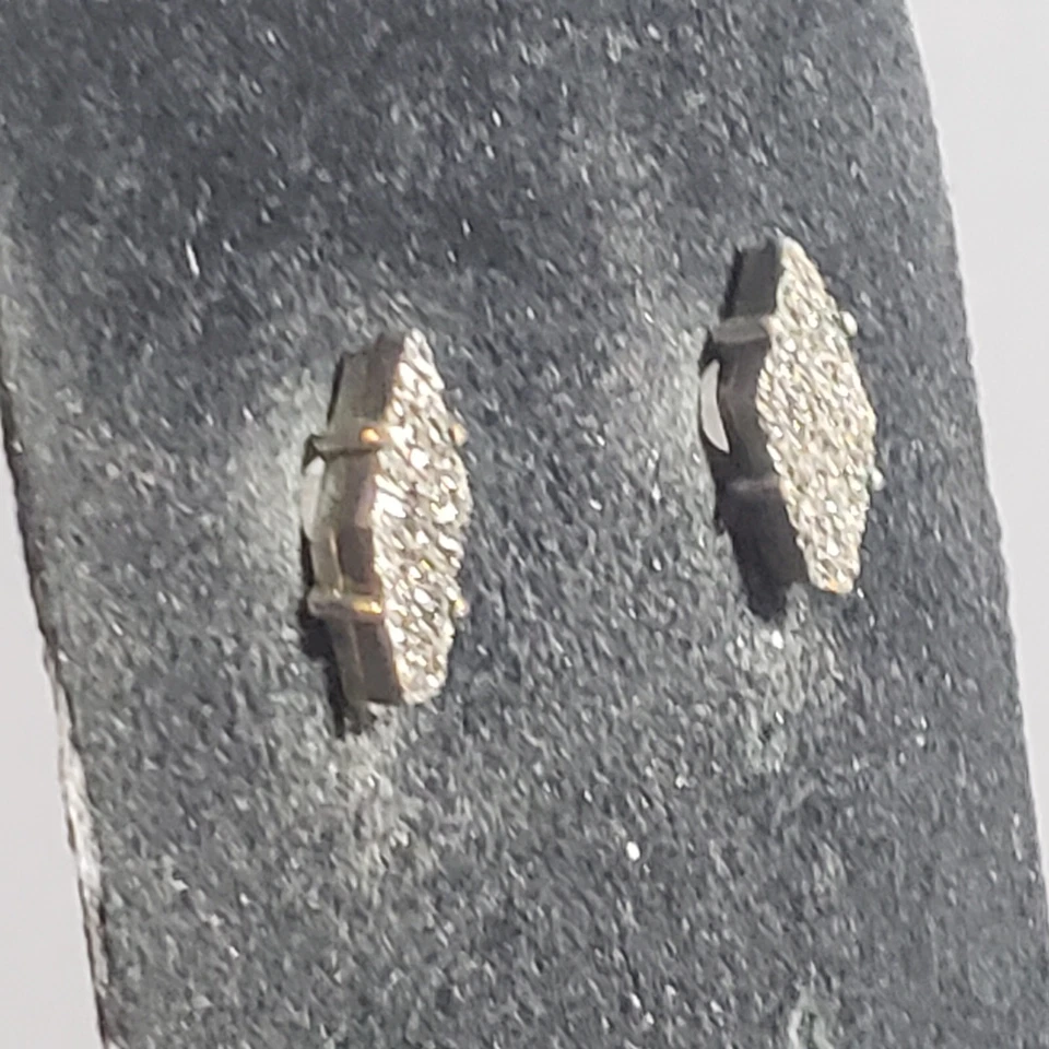 Pendientes de Cuarzo Druzy Tono Plata Retro Mediados de Siglo Modernista Boho Pierced 0.5" Foto 3 de 4