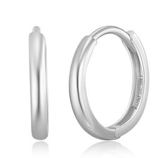 Wellingsale 14k White Gold 2mm Huggies Earrings (11 x 11 mm)