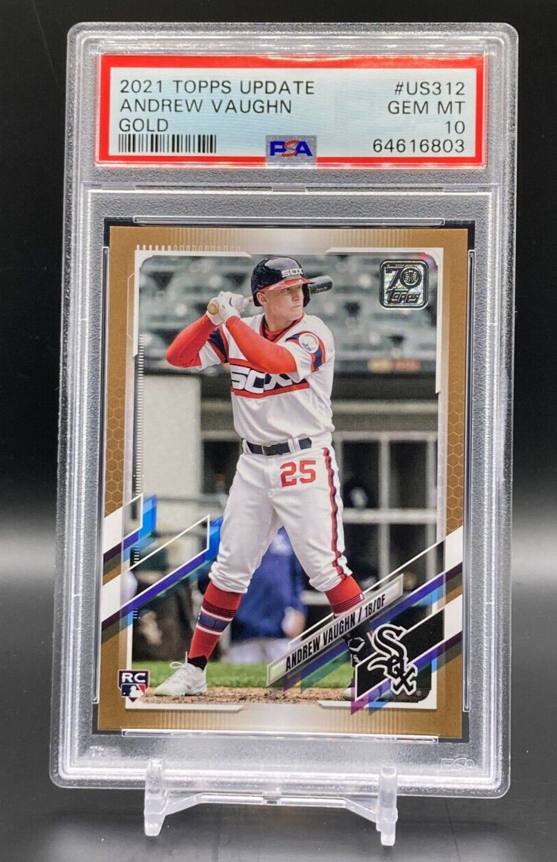 2021 Topps Update Andrew Vaughn White Sox RC # US312 Gold /2021 PSA 10 GEM MINT