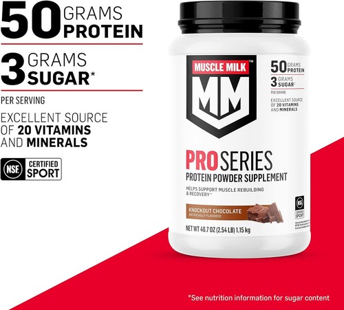 Muscle Milk Pro Series Protein Powder Mass Chocolate 50g 2-Lbs 14-Servings New - Picture 3 of 8