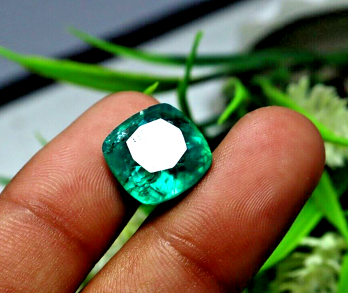 Natural Colombian Loose Emerald 9Ct Cushion Cut Certified Gemstone Emerald Ring - Picture 4 of 9