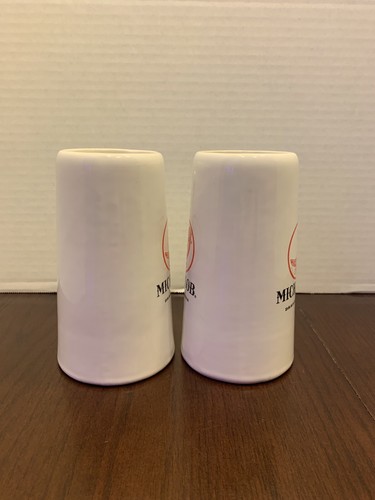 Menge 2 Vintage Michelob Fassbier Krüge Keramik Becher rotes Horn Logo - Bild 4 von 6