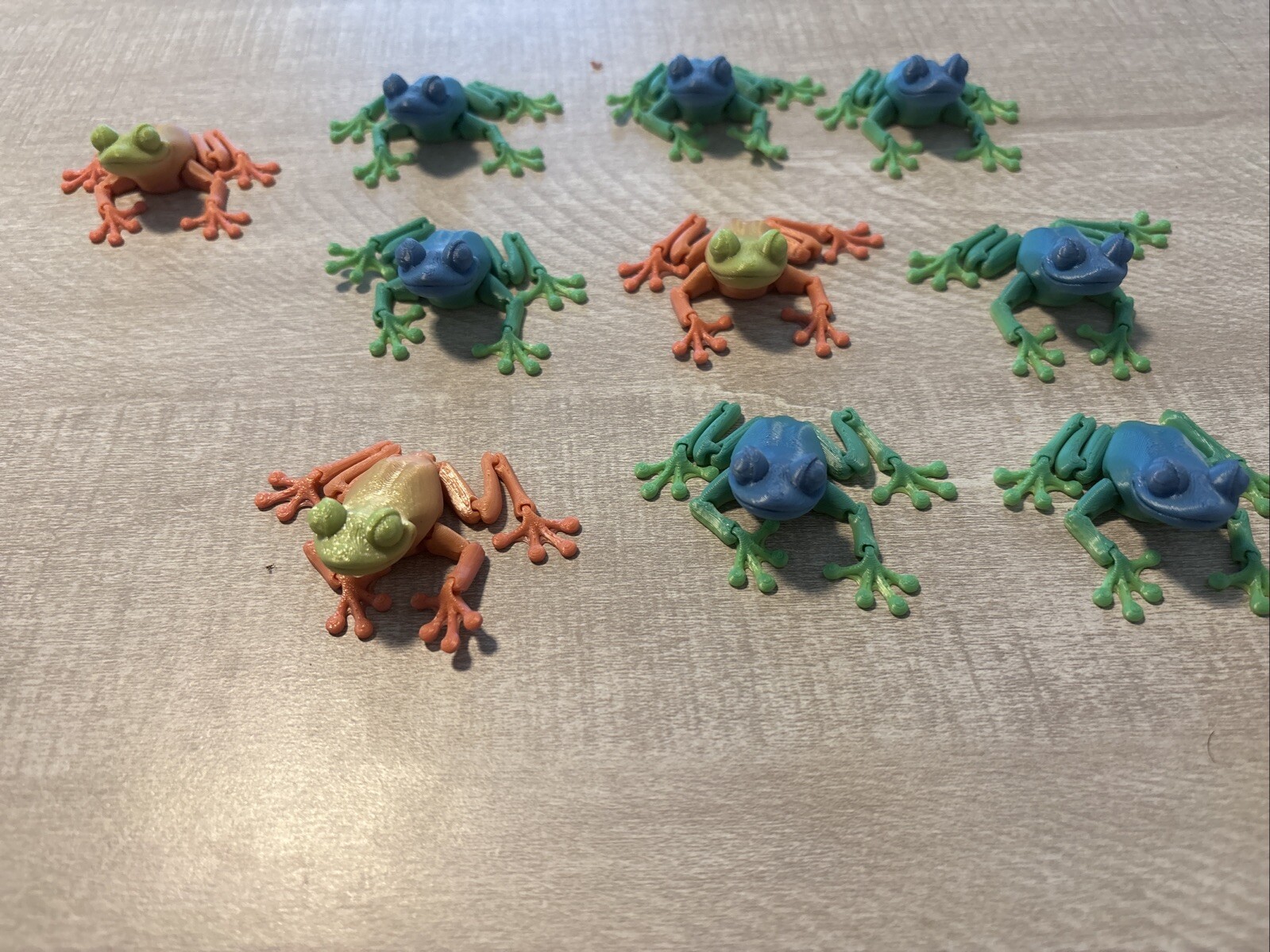 3D Printed Articulated Frog Fidget Toys Articulating