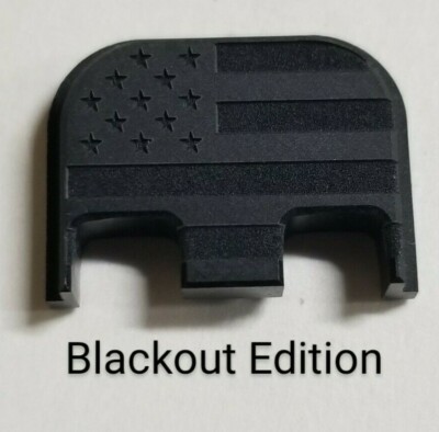 Slide Cover or Magazine Base plate For Glocks, AMERICAN FLAG BLACKOUT