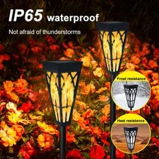 Large Solar Flame Torch Lights Outdoor Dynaming Flickering Flame Garden Lights