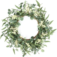 20'' Eucalyptus Wreath for Front Door, Porch, Window - Green Decor for Home, ...
