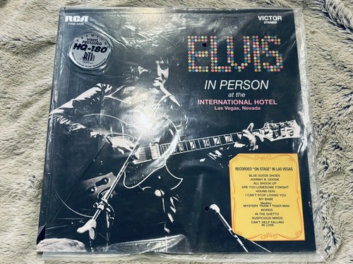 ELVIS Presley IN PERSON INTERNATIONAL HOTEL LAS VEGAS Nevada Blue Gold Vinyl New