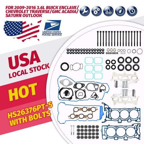 Head Gasket Set With Bolts For 2009-2016 Chevy Traverse/GMC Acadia/Buick Enclave 3.6L V6