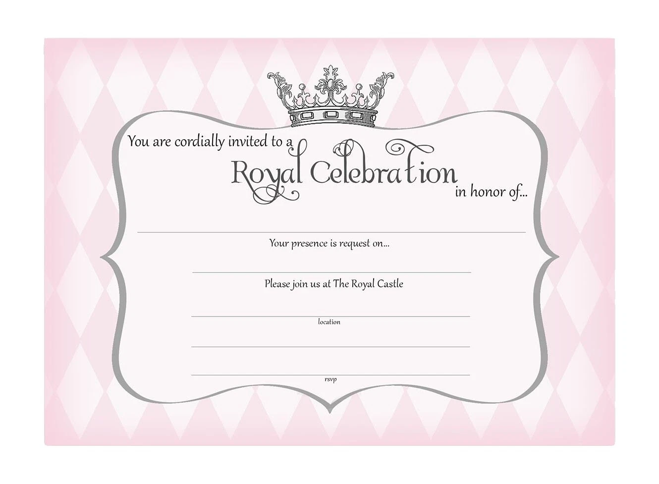 Princesas saludo Invitaciones