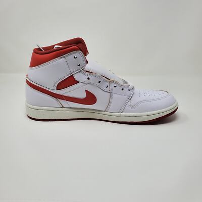 Nike Air Jordan 1 Mid SE Shoes Dune Red White FJ3458-160 Men's Sz