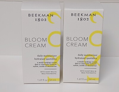 Beekman 1802 Bloom Cream Daily Probiotic Moisturizer x 2 FULL SIZE 1.69 oz NIB