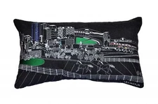 25 Black Lexington Nighttime Skyline Lumbar Decorative Pillow