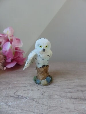 Bibelot  Petite Statuette Chouette Blanche des Neiges Vintage H 9 cm - Photo 1/4