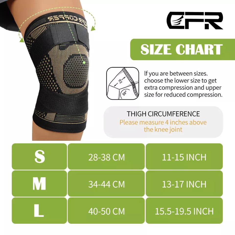 Copper Knee Sleeve Compression Brace Support Sport Joint Pain Relief
