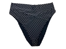 Aerie Women's XXL High Cut Cheeky Bikini Bottom Crossover Black Polka Dot