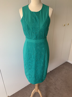 BNWOT ASOS Warehouse Green Lace Midi Formal Dress 10 | eBay UK