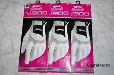 NEW LADIES MEDIUM SLAZENGER V300 Set of 3 LEFT GOLF GLOVES Size M White