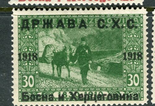 YUGOSLAVIA 1918 Provisional issues from Bosnia Mint hinged 30h. value - 第 1/1 張圖片