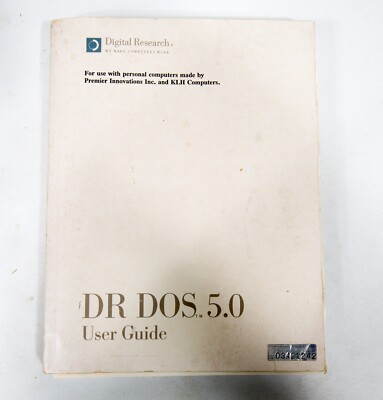 Vintage Digital Research DR-DOS 5.0 User Guide 3.5" floppies NOS ...