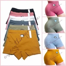 Women Soft Stretch Cotton High Rise Sports Boxer Shorts Boyshort Underwear