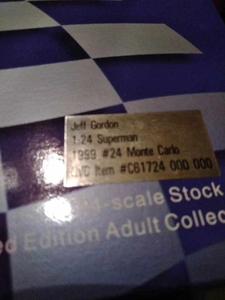 2 Jeff Gordon Rare Superman 1:24 Black Window and Clear Window #24 Stock Cars  - Image 3 of 4