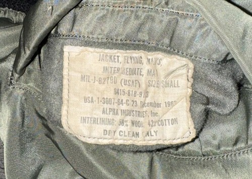 Chaqueta Volantes Pequeña Colección 1963 Alpha Industries MA-1 MIL-J-8279D (USAF) - Imagen 4 de 13