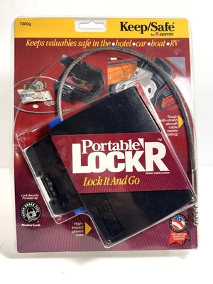 Portable Lock'R Brand Cable Keep/Safe  by Sentry Travel Lock Box Safe 4x6x2