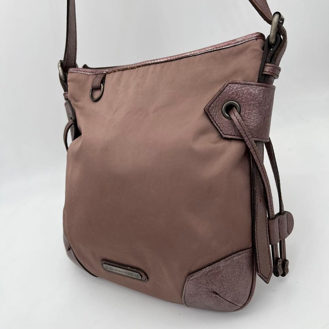 Used  Burberry Crossbody Shoulder Bag Nova Check Logo Hardware Mauve Pink JAPAN thumbnail 12