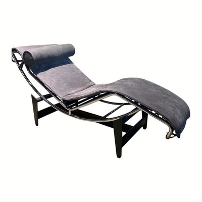 Cassina Liege 4 Chaise Longue À Réglage Continu Leder Nabuk Carbone Schwarz 