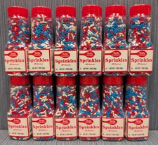 12 x Betty Crocker Sprinkles 1.75 oz Each Red White Blue Colors