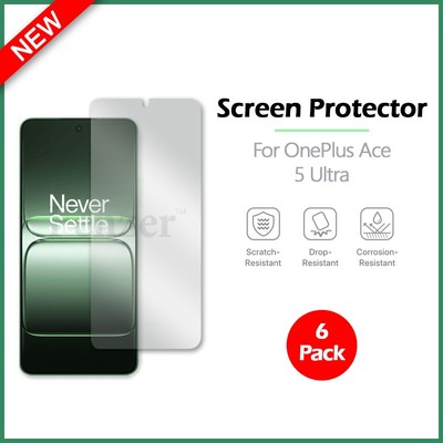 6-Pack LCD Ultra Clear HD Screen Shield Phone Protector for OnePlus Ace 5 Ultra