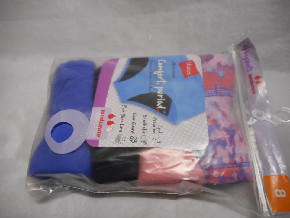 Pantalones cortos para mujer Hanes Comfort Period 4 multicolor talla extra grande/8 Foto 3 de 4