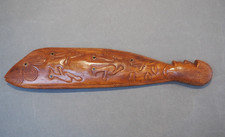 SUPERB OCEANIC POLYNESIAN RAPA NUI EASTER ISLAND CARVED WOOD FISH WITH BIRD MAN SUPERB OCEANIC POLYNESIAN RAPA NUI EASTER ISLAND CARVED WOOD FISH WITH BIRD MAN - Image 1