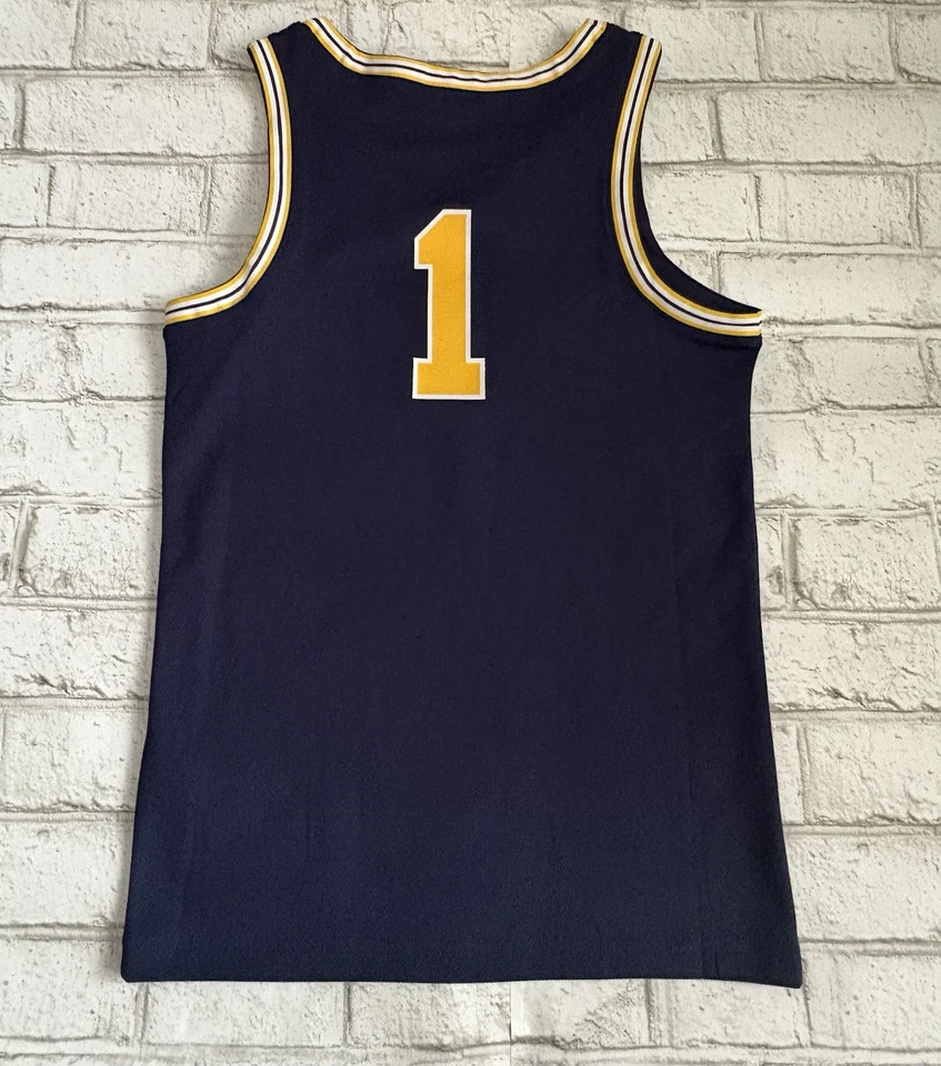 Camiseta de basquete masculina Youth L Michigan Wolverines #1 azul Nike Jordan Jump - Imagem 2 de 4