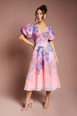 Coast Pink Fit & Flare Kleid Damen Anlass Kleider