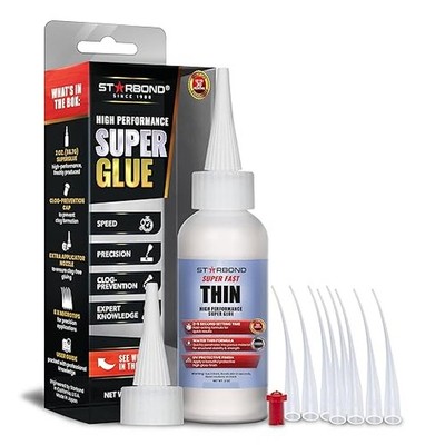 Ethyl Water-thin CA Glue for Optimal Performance w/ Extra Cap & Microtips (2oz)