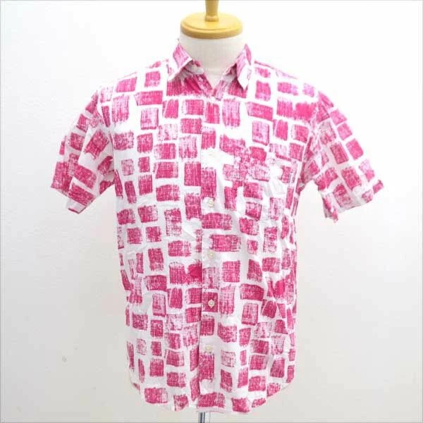 Chemise Supreme manches courtes imprimé bloc blanc rouge S hommes garçons haut décontracté occasion