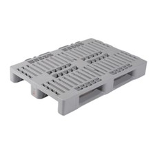 Hygienepalette H1, 5000/1250 kg, 3 Kufen, 1.200x800x160mm, aus PE-HD, grau