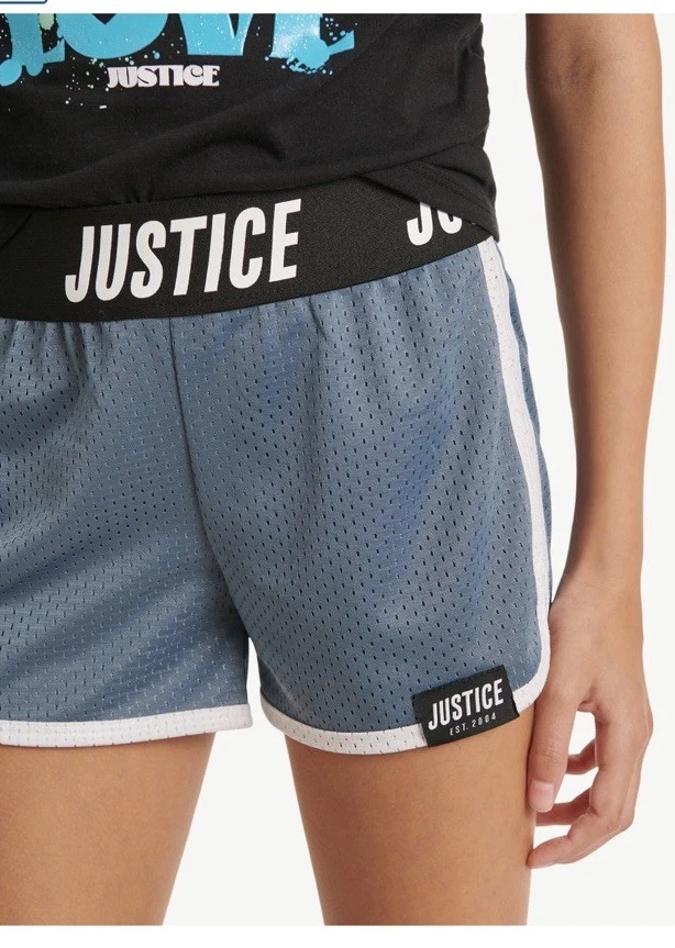 Pantalones Cortos Justice Girls Malla Delfín Nuevo con Etiquetas, Paquete de 2, Azul Toronto/Pizarra Talla M (10) Foto 3 de 4