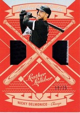 2019 Panini Leather Lumber Nicky Delmonico Dual Jersey-Glove Relics /25