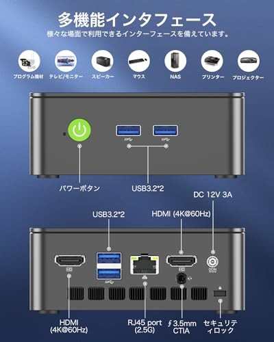 GMKtec G3 Plus Mini PC N150 16GB 512GB SSD Win11 Pro WiFi6 BT5.2