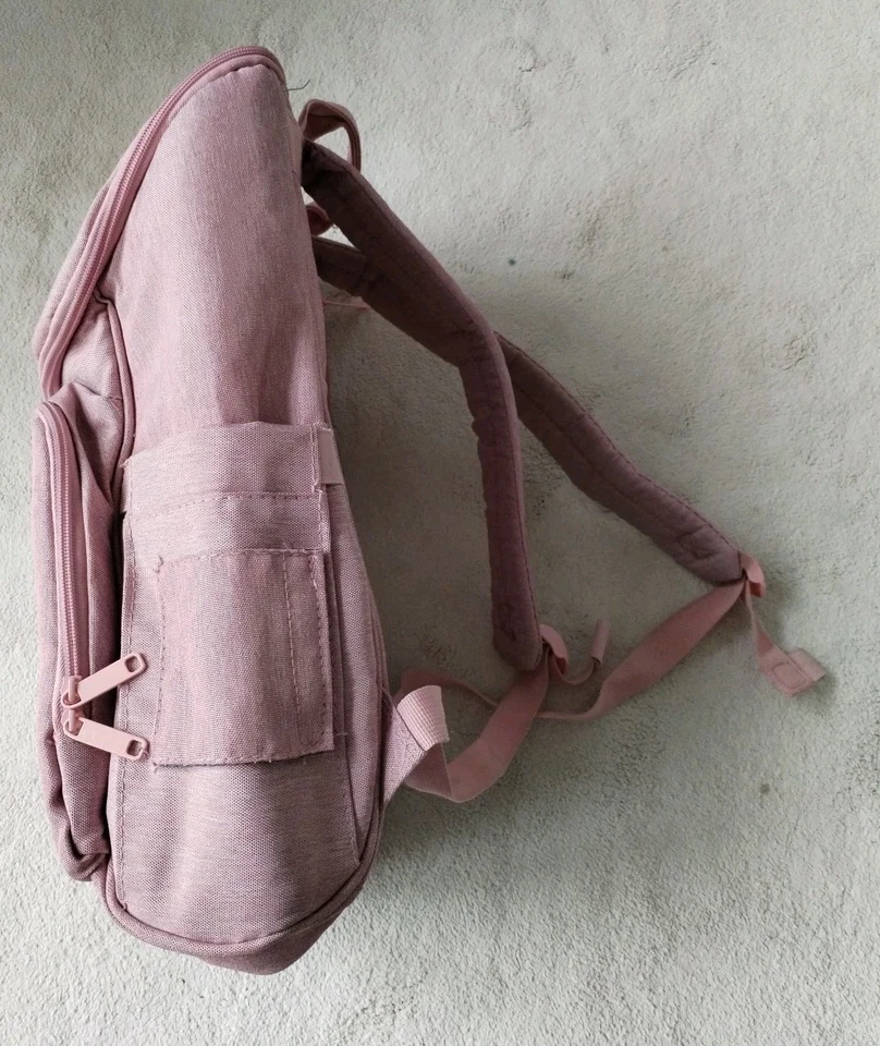 AIE Rucksack altrosa Leinenoptik neuwertig rosa 41x28cm - Bild 4 von 4