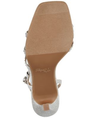 THALIA SODI Womens Silver Goring Skylar Square Toe Stiletto Slingback Sandal 6 M - Picture 4 of 11
