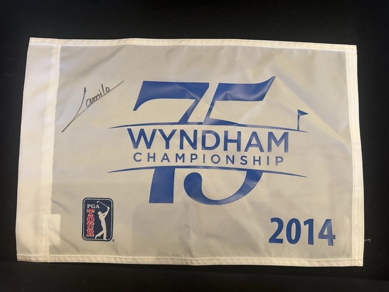 2014 Wyndham Championship Signed Flag By Camilo Villegas (Winner)